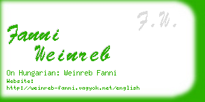 fanni weinreb business card